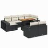 vidaXL Garden Sofa Set Black PE Rattan Large Adjustable Armrests