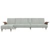 vidaXL L-shaped Sofa Bed Light Gray 109.8"x55.1"x27.6" Velvet