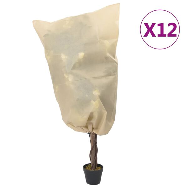 vidaXL Plant Fleece Cover Set of 12 Beige