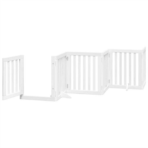 vidaXL Dog Gate Set of 6 White Solid Poplar wood 118.1 in Foldable