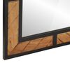 vidaXL Bathroom Mirror Natural wood with black borders Solid Acacia wood