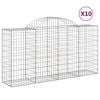 vidaXL Gabion Basket Set of 10 Silver Galvanized Iron
