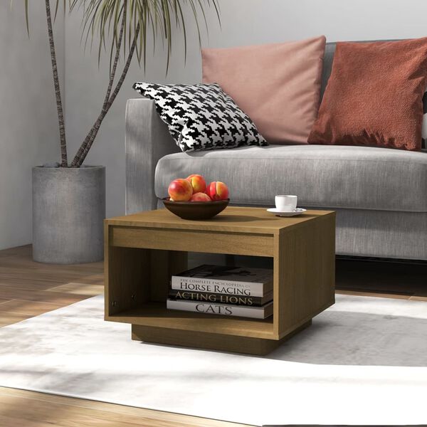 vidaXL Coffee Table Honey Brown Solid Pinewood Medium Durable