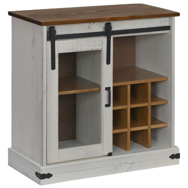 vidaXL Sideboard White Solid pine wood, metal 31.5 x 15.7 x 31.5 in