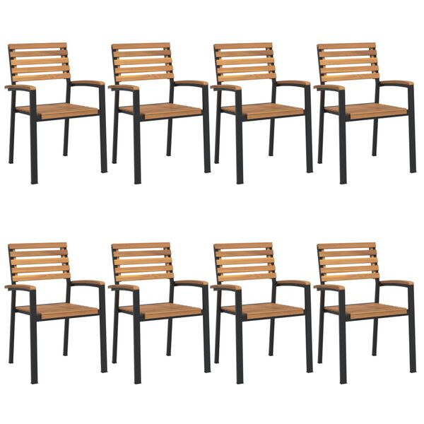 vidaXL 9 Piece Patio Dining Set Solid Wood Acacia and Metal