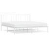 vidaXL Bed Frame White Powder-coated steel Super King Bed Frame