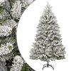 vidaXL Artificial Hinged Christmas Tree Green and white PVC and metal