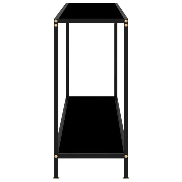 vidaXL Console Table Black 55.1"x13.8"x29.5" Tempered Glass
