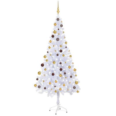 vidaXL Artificial Pre-lit Christmas Tree with Ball Set 70.9" 620 Branches