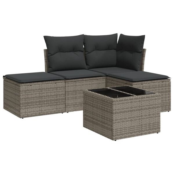 vidaXL Garden Sofa Set Grey, Dark Grey