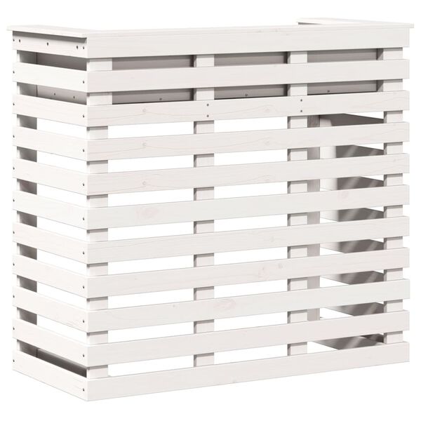 vidaXL Outdoor Bar Table White Solid Pine Wood Medium Outdoor Bar Table