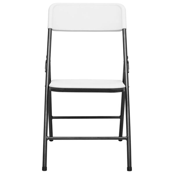 vidaXL Garden Chair Set of 4 White HDPE, Metal Standard Foldable