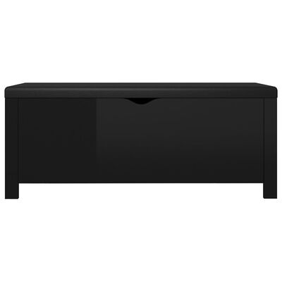 vidaXL Storage Box with Cushion High Gloss Black 41.3"x15.7"x17.7" Engineered Wood