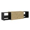 FMD TV Stand Artisan Oak and Black Melamine-coated Chipboard Large