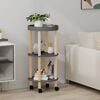 vidaXL 3-tier Trolley Gray 15"x15"x32.3" Engineered Wood&Solid Wood Pine