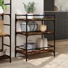 vidaXL Kitchen Trolley Smoked Oak 25.6"x15.7"x34.1" Engineered Wood