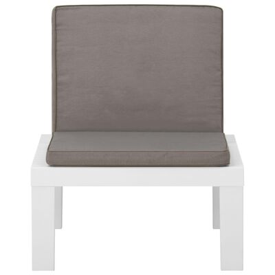 vidaXL Patio Lounge Chair with Cushion Plastic White