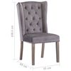 vidaXL Dining Chair Set of 2 Grey Velvet, solid rubberwood