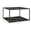 vidaXL Coffee Table Black Tempered glass, powder-coated steel Medium