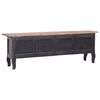vidaXL TV Cabinet Black, Natural Wood Solid Mahogany Wood 47.2 in width