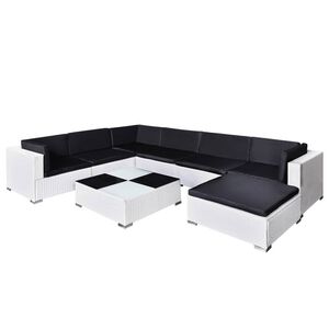 vidaXL Patio Furniture Set Set of 8 White, Black