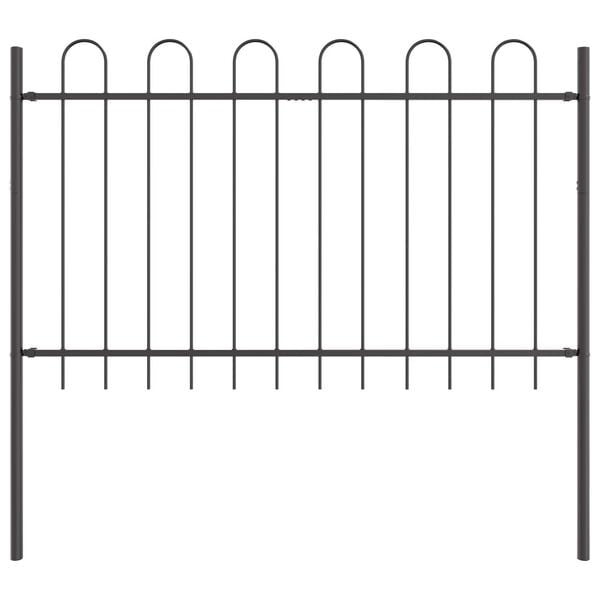 vidaXL Garden Fence Grey 5.58 x 3.94 ft Powder-coated Steel