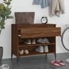 vidaXL Shoe Cabinet Smoked Oak Engineered Wood, Metal 27.6x14.2x23.6 in