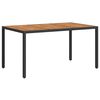 vidaXL Garden Dining Table Black 59.06 x 35.43 x 29.53 in Poly Rattan