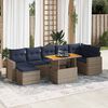 vidaXL 8 Piece Patio Sofa Set with Cushions Gray Poly Rattan