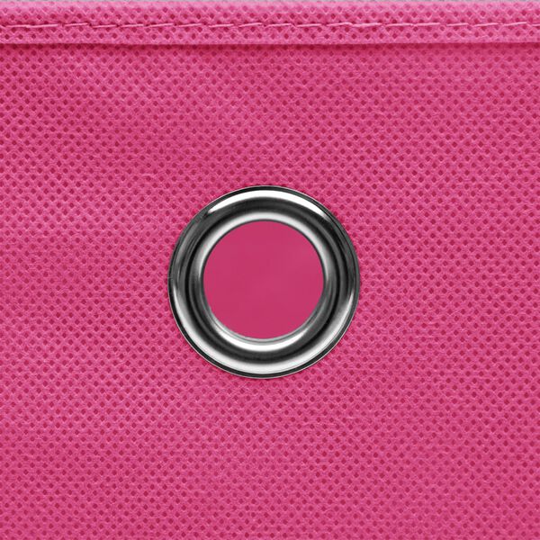 vidaXL Storage Box Set of 10 Pink Non-woven fabric (100% polyester)