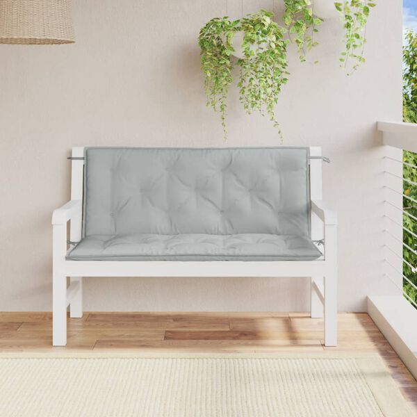 vidaXL Garden Bench Cushion Melange light grey 100% polyester