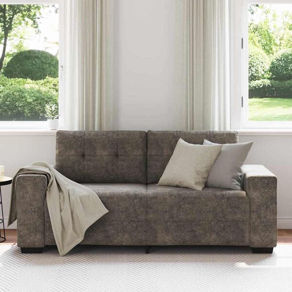 vidaXL Loveseat Sofa with Cushion Dark gray Artificial Leather