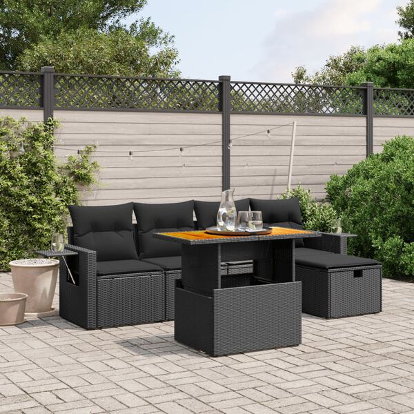vidaXL Garden Sofa Set Black
