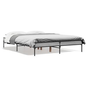 vidaXL Bed Frame without Mattress Gray Sonoma 55.1"x74.8"