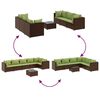 vidaXL Patio Lounge Set Brown, Green