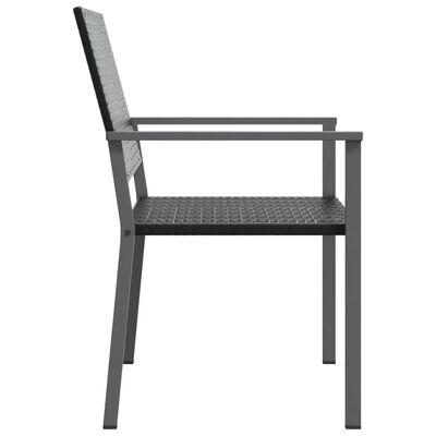 vidaXL Patio Chairs 2 pcs Black 21.3"x24.6"x35" Poly Rattan