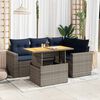 vidaXL 5 Piece Patio Sofa Set with Cushions Gray Poly Rattan