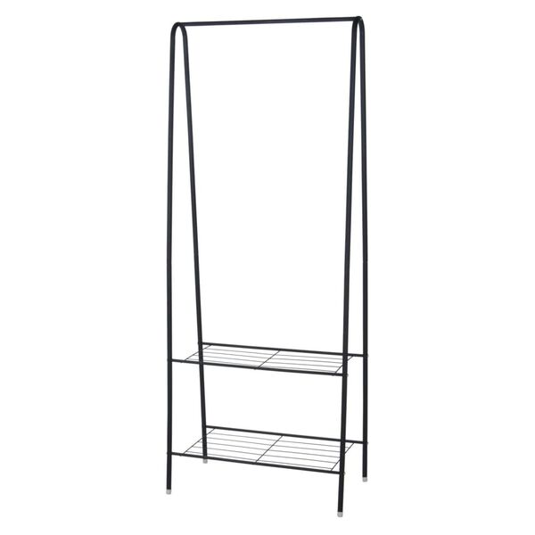 Storage Solutions Garment Rack Black Metal 24.0x13.4x59.8 in Storage