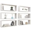 vidaXL Wall Shelf Set of 6 White Engineered wood Medium Wall mounting