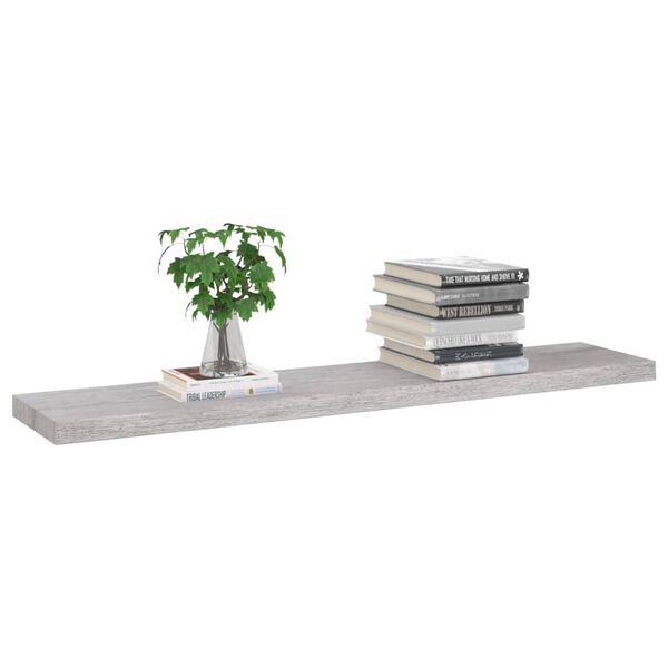 vidaXL Wall Shelf Set of 4 Concrete grey Honeycomb MDF, metal