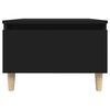 vidaXL Side Table Black Engineered wood, Solid eucalyptus wood Small