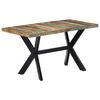 vidaXL Dining Table Various shades of wood, Steel