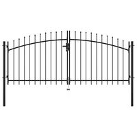 vidaXL Double Door Fence Gate with Spear Top 118.1"x59.1"