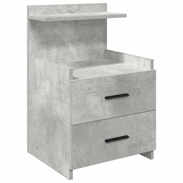vidaXL Bedside Cabinet Concrete grey Engineered wood Standard
