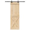 vidaXL Sliding Door with Hardware Set 27.6x82.7" Solid Wood Pine