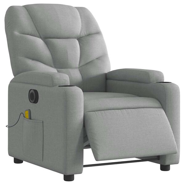 vidaXL Electric Massage Recliner Chair Light Gray