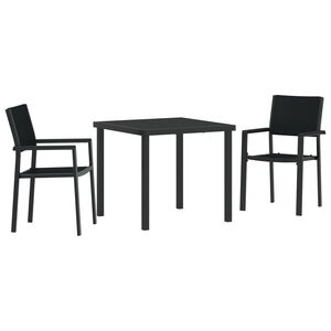 vidaXL Garden Dining Set 5 pcs Black Poly rattan