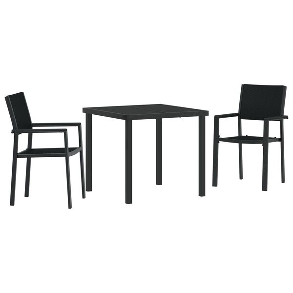 vidaXL Garden Dining Set 5 pcs Black Powder-Coated Steel