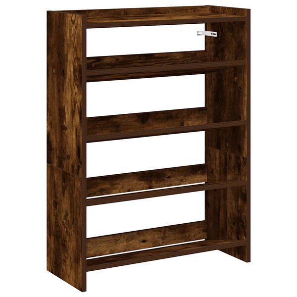 vidaXL Shoe Rack Smoked Oak Engineered Wood Slim Shoe Rack Rectangular