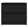 vidaXL Bed Cabinet Set of 2 Black Engineered wood Bed Cabinet